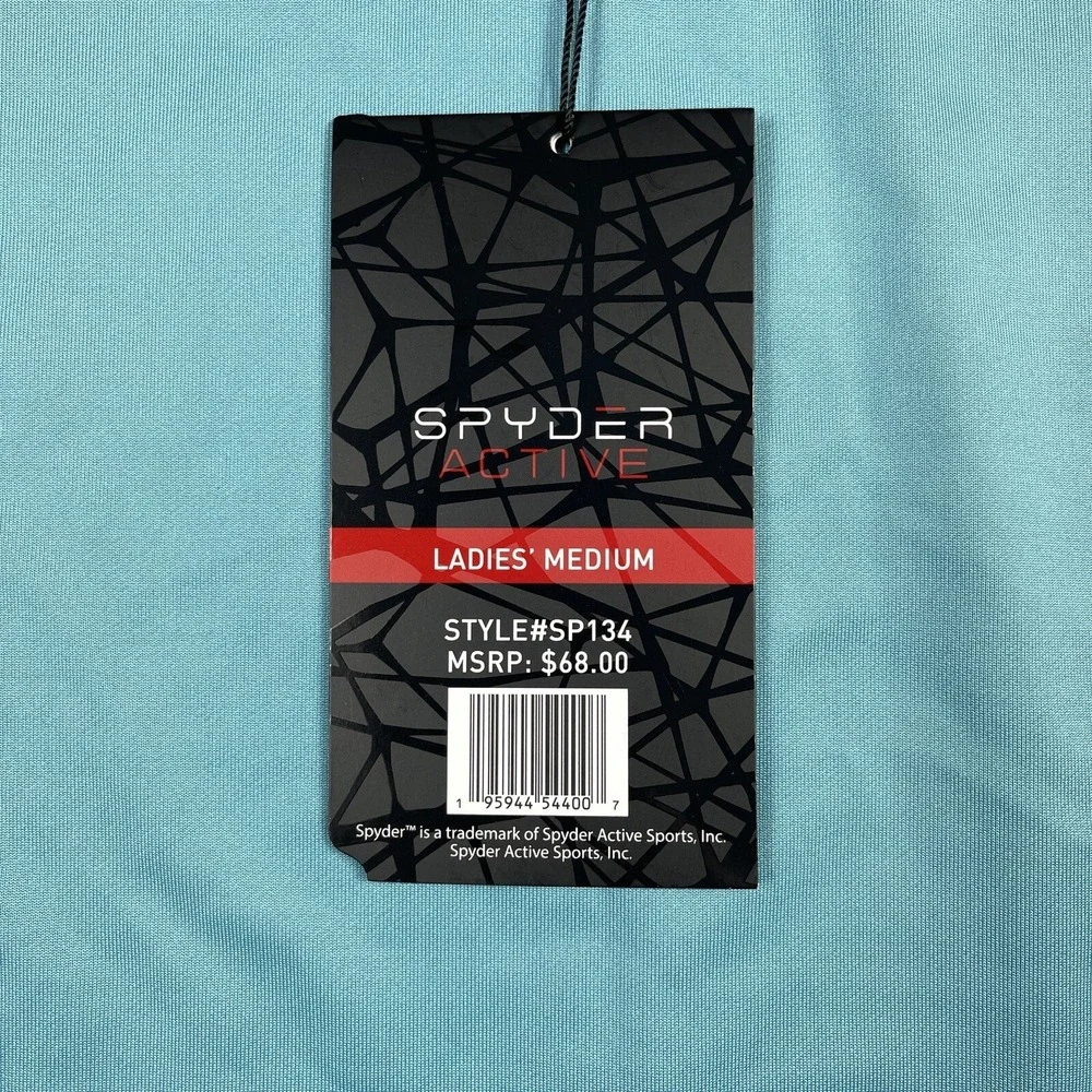 Spyder Shirt Womens Medium Blue Active Workout Reflective Outdoors‎ Run Hike Jog